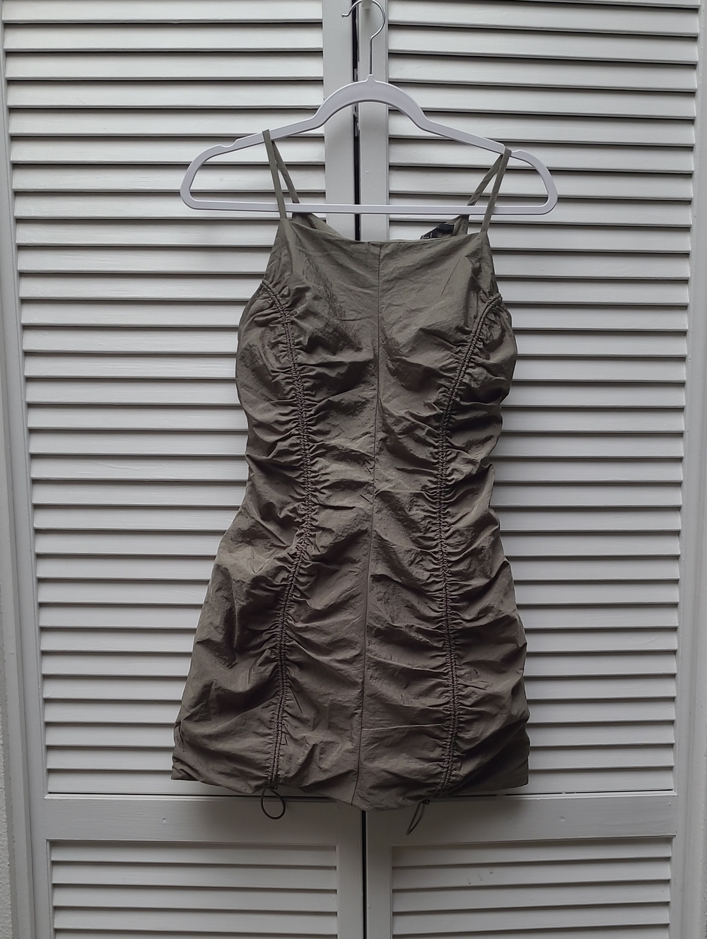 Forever 21 Olive Khaki Green Parachute Corset Back Mini Dress - Sz S